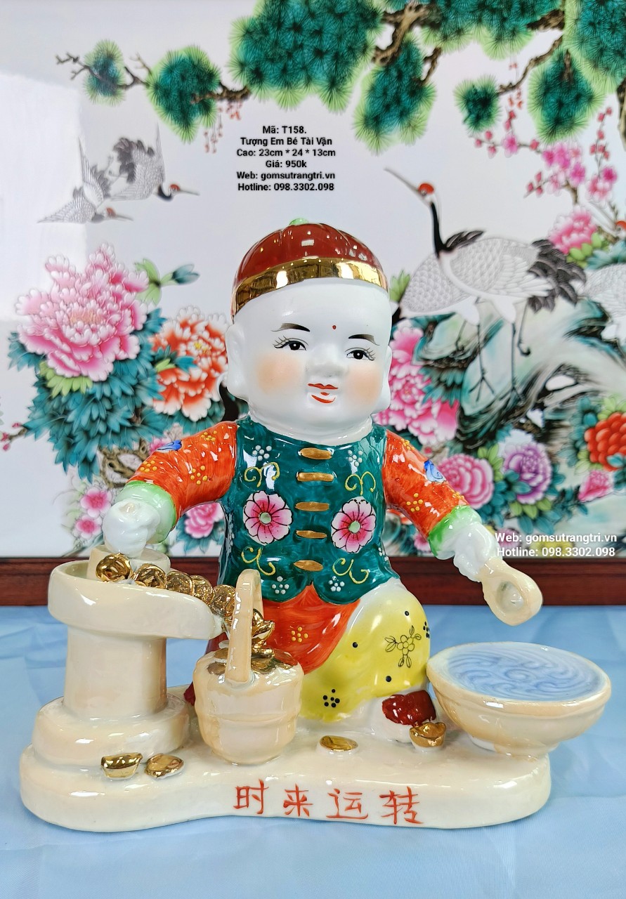 tượng sứ, tượng em bé tài vận, tượng trang trí nhà cửa